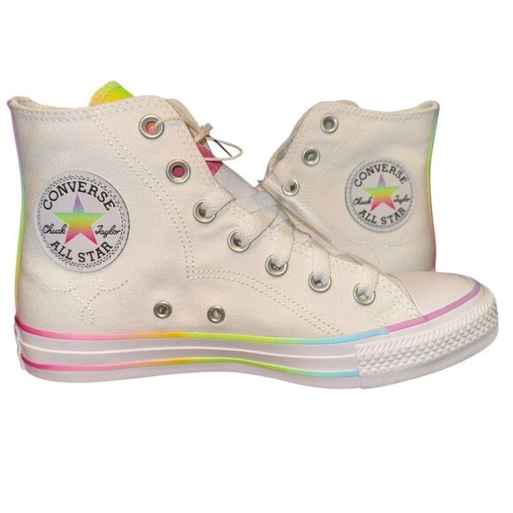 New Women's Converse Chuck Taylor All Star High Pride Sneakers A10216C Size 7 - Picture 1 of 7